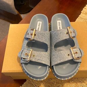 Steve Madden Denim Sandals size 6.5 womens